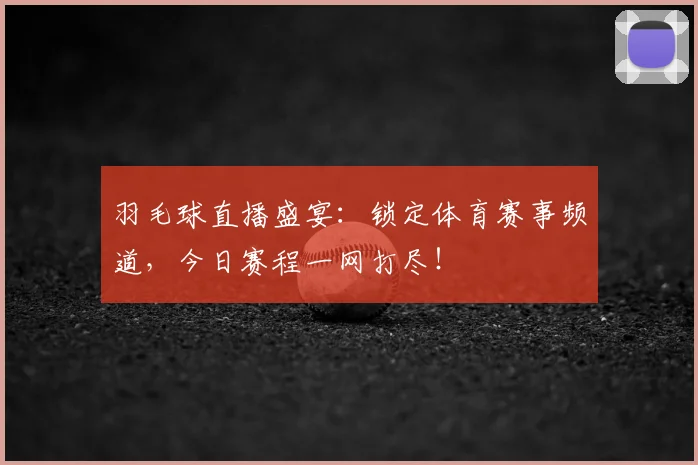 羽毛球直播盛宴:锁定体育赛事频道,今日赛程一网打尽!